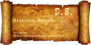 Dietrich Bernát névjegykártya